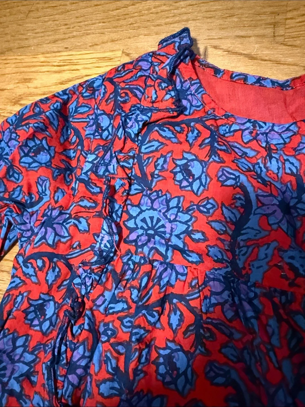 BNWOT - Roller Rabbit - Red and Blue Floral Long-Sleeve Dress size 10